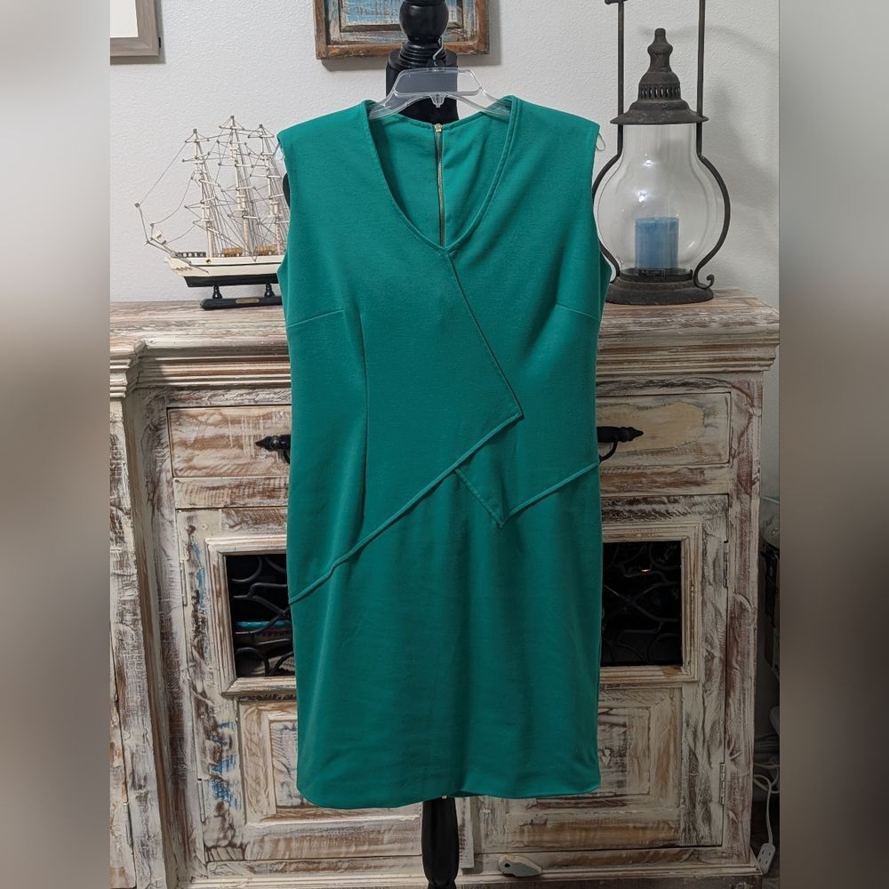 Calvin Klein Jade Green Sleeveless Sheath Dress